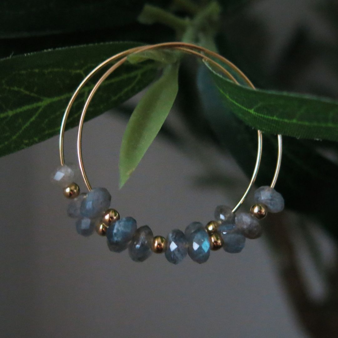 Cosmic Shimmer Labradorite Hoop Earrings