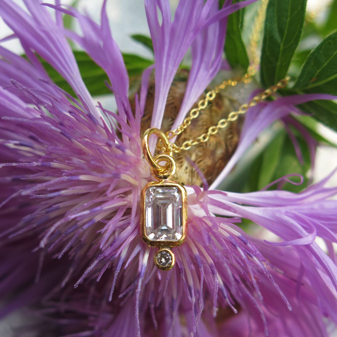 Rayne-Moissanite, Diamond, and 14k Gold Pendant