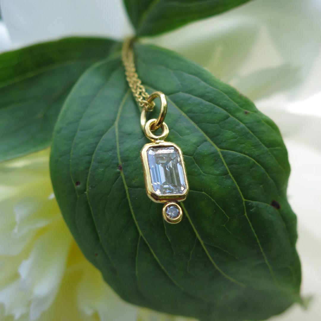 Rayne-Moissanite, Diamond, and 14k Gold Pendant