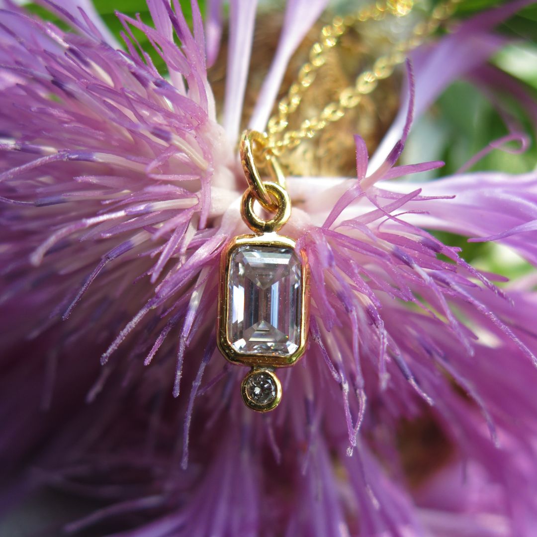 Rayne-Moissanite, Diamond, and 14k Gold Pendant