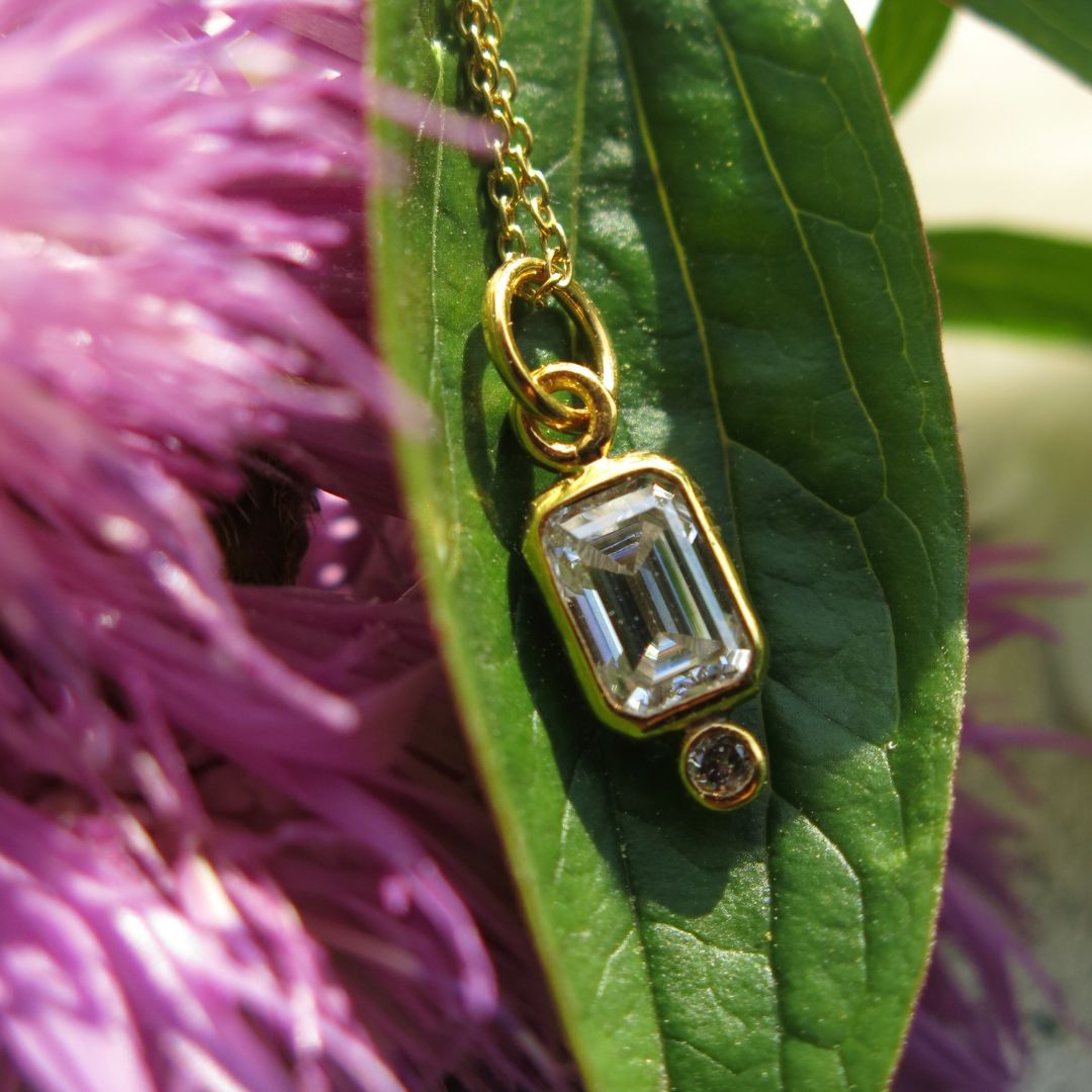Rayne-Moissanite, Diamond, and 14k Gold Pendant