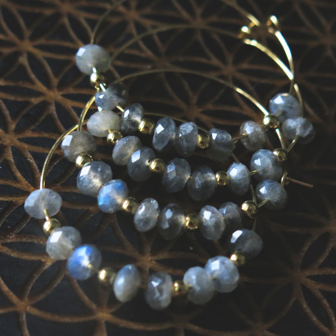 Cosmic Shimmer Labradorite Hoop Earrings
