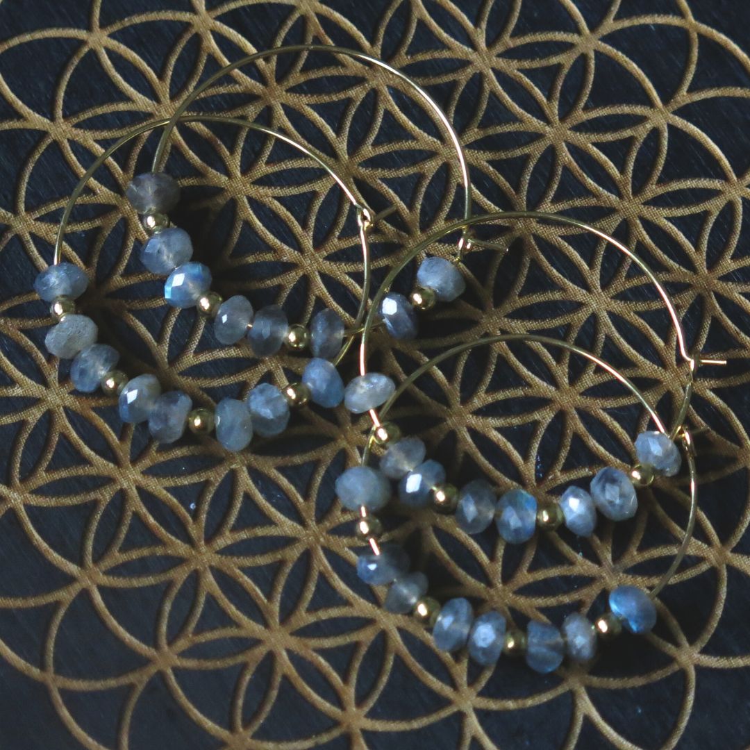 Cosmic Shimmer Labradorite Hoop Earrings