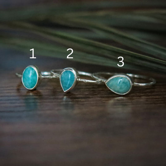 Amazonite Dreams Stacker Ring- Pick your Ring