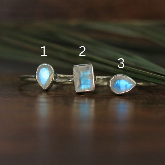 Moonstone Muse Stacker Ring- Pick your Ring