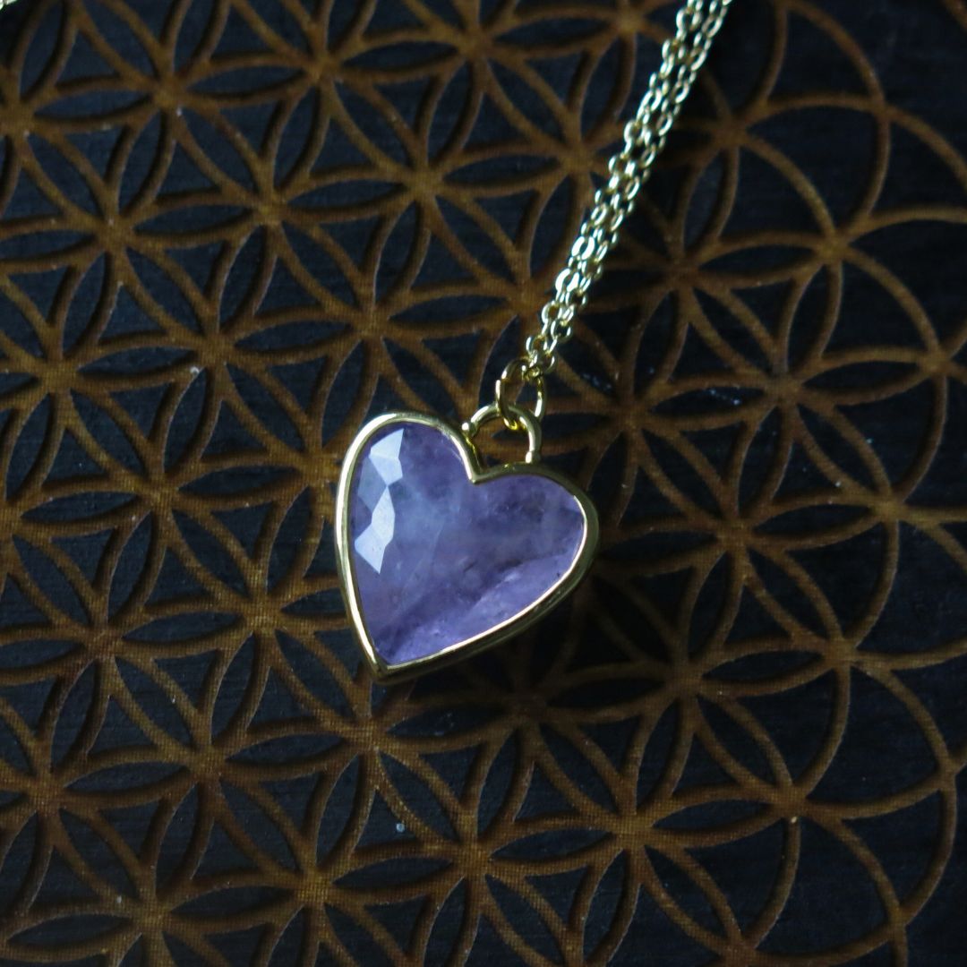 Pick your Necklace- Strawberry Quartz or Amethyst Heart Necklace