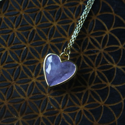 Pick your Necklace- Strawberry Quartz or Amethyst Heart Necklace