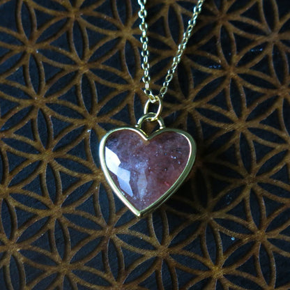 Pick your Necklace- Strawberry Quartz or Amethyst Heart Necklace