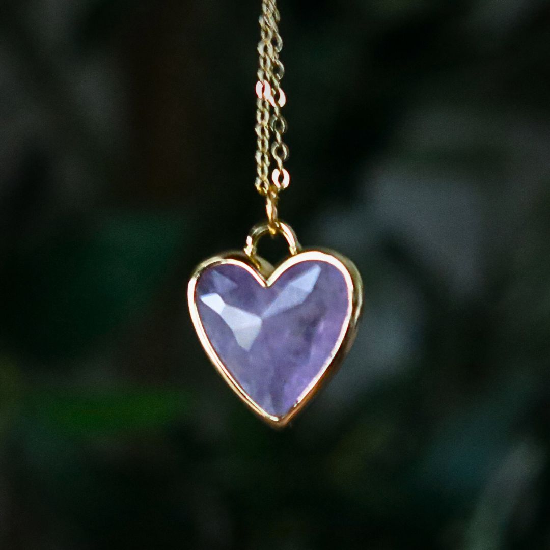 Pick your Necklace- Strawberry Quartz or Amethyst Heart Necklace