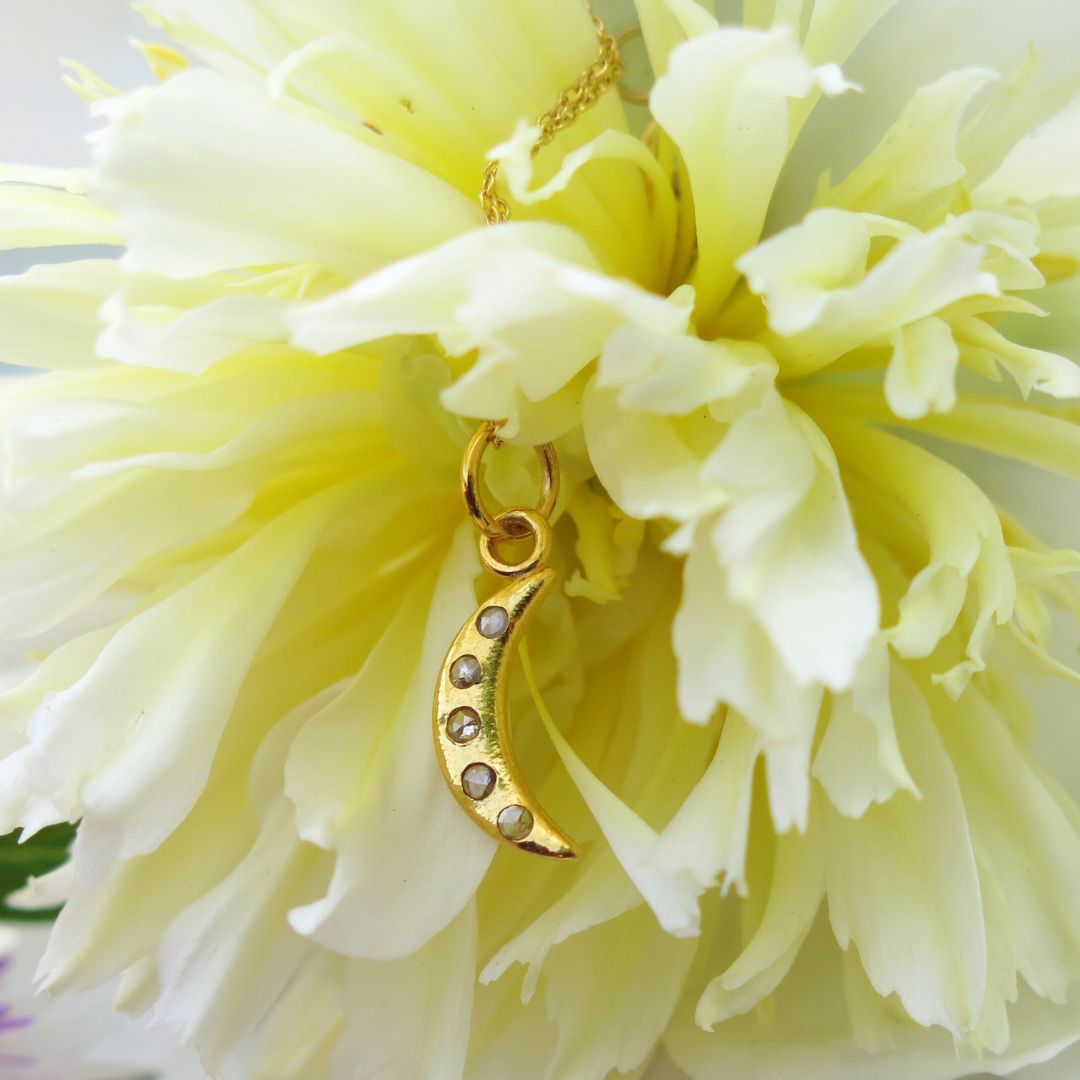 Nocturne Pendant- 14k Gold, Salt and Pepper Diamonds