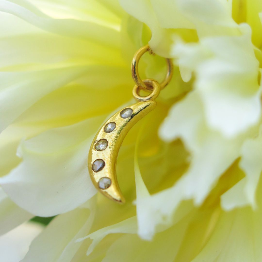 Nocturne Pendant- 14k Gold, Salt and Pepper Diamonds