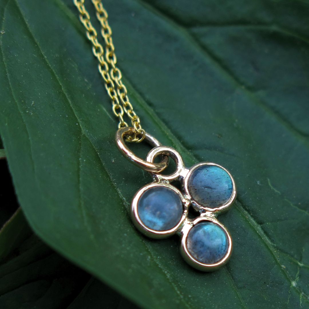 Salome-Labradorite and 14k Gold Pendant