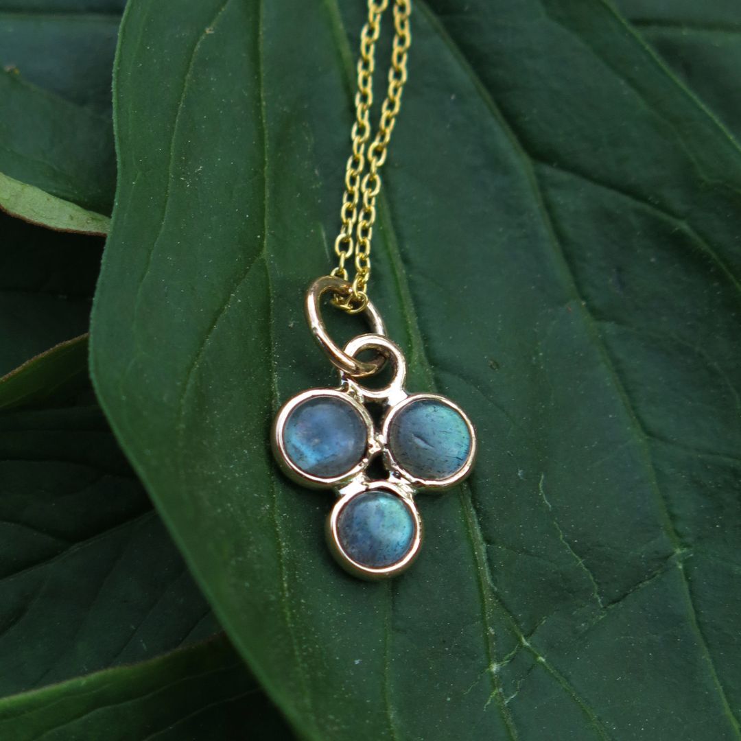 Salome-Labradorite and 14k Gold Pendant