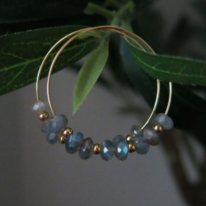 Cosmic Shimmer Labradorite Hoop Earrings