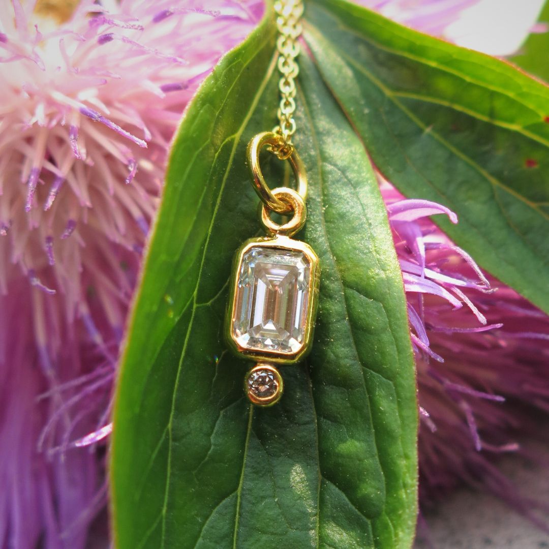 Rayne-Moissanite, Diamond, and 14k Gold Pendant