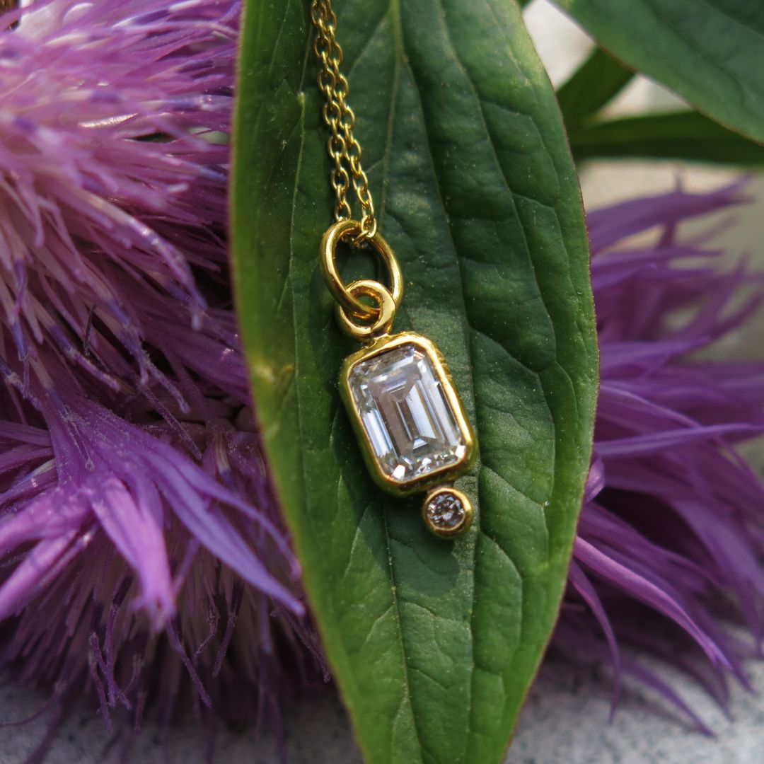 Rayne-Moissanite, Diamond, and 14k Gold Pendant