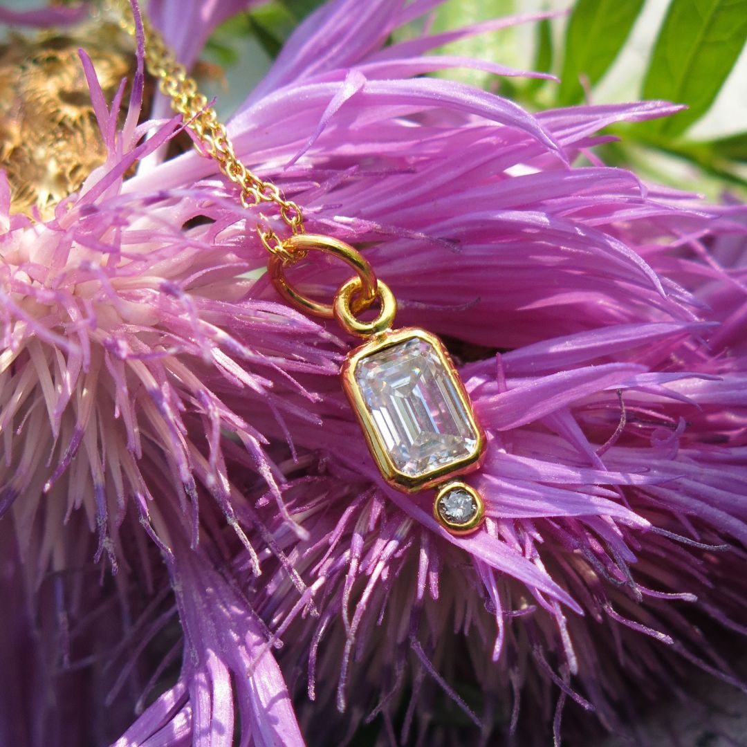 Rayne-Moissanite, Diamond, and 14k Gold Pendant