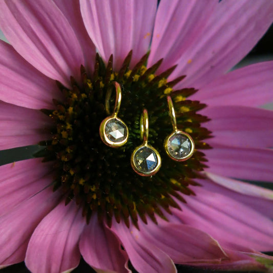 Celestial Kisses- Rose cut Salt and Pepper Diamond Charms