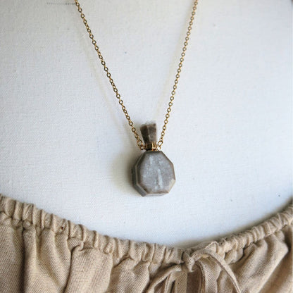 Agate Perfume / Oil Vial Necklace