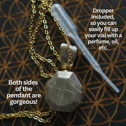 Agate Perfume / Oil Vial Necklace