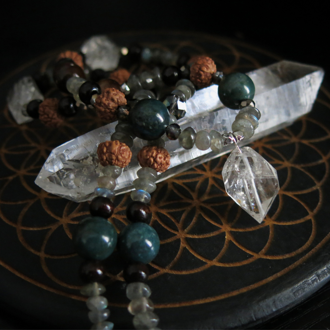 Earthen- Payson Diamonds, Jasper, Rudraksha Necklace