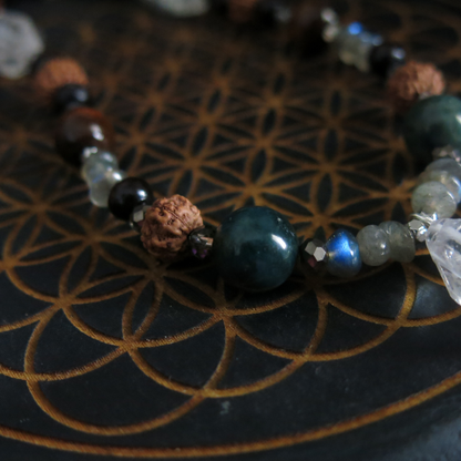 Earthen- Payson Diamonds, Jasper, Rudraksha Necklace