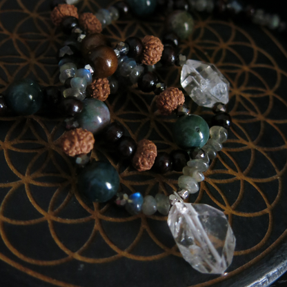 Earthen- Payson Diamonds, Jasper, Rudraksha Necklace