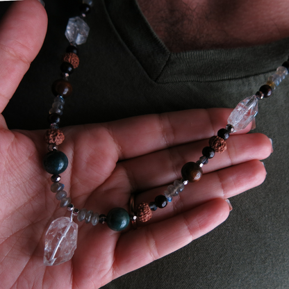 Earthen- Payson Diamonds, Jasper, Rudraksha Necklace