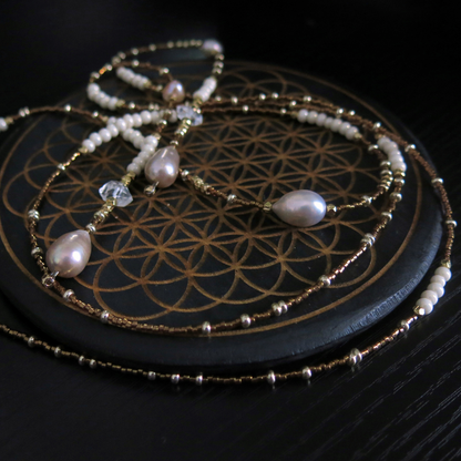Aphrodite's Muse- Sevayya Wrap Necklace Freshwater Pearls