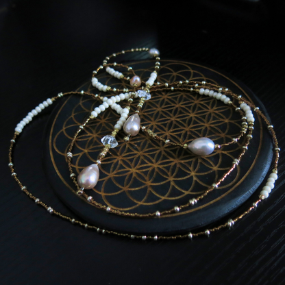 Aphrodite's Muse- Sevayya Wrap Necklace Freshwater Pearls