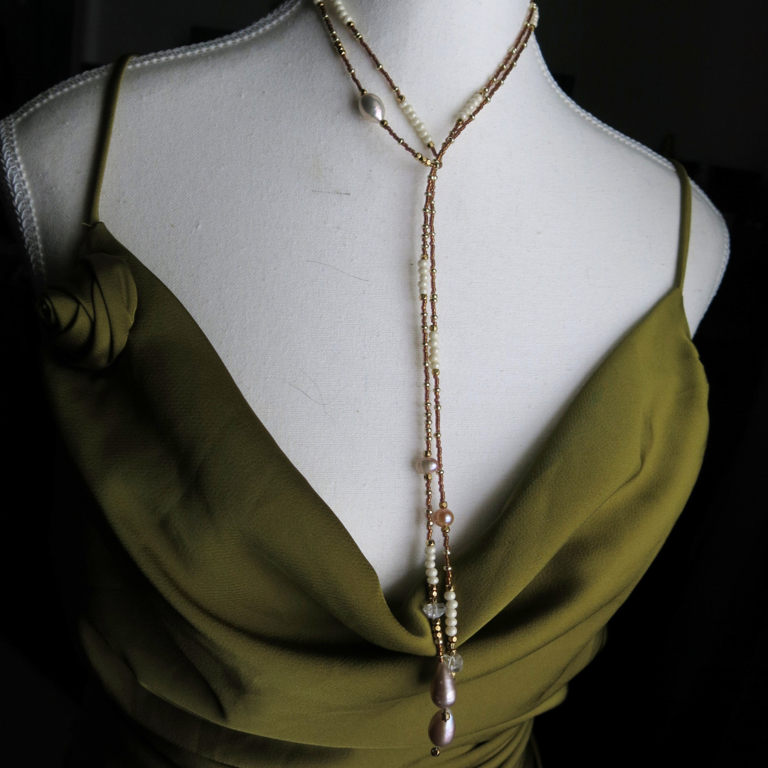 Aphrodite's Muse- Sevayya Wrap Necklace Freshwater Pearls