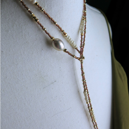 Aphrodite's Muse- Sevayya Wrap Necklace Freshwater Pearls
