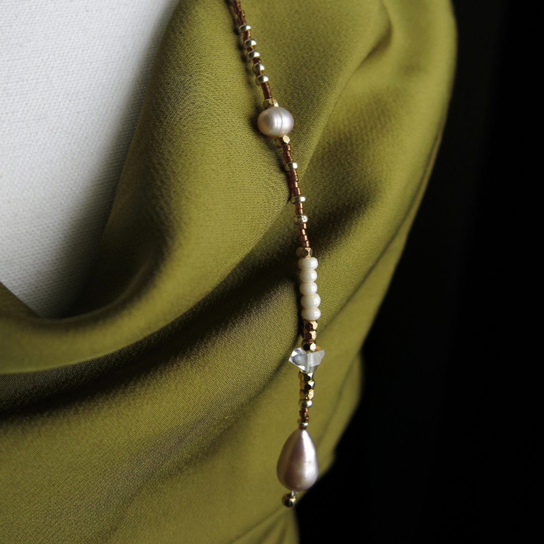 Aphrodite's Muse- Sevayya Wrap Necklace Freshwater Pearls
