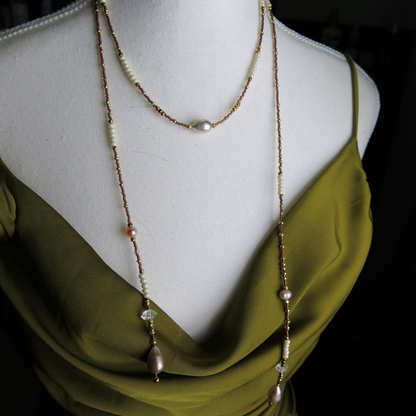 Aphrodite's Muse- Sevayya Wrap Necklace Freshwater Pearls