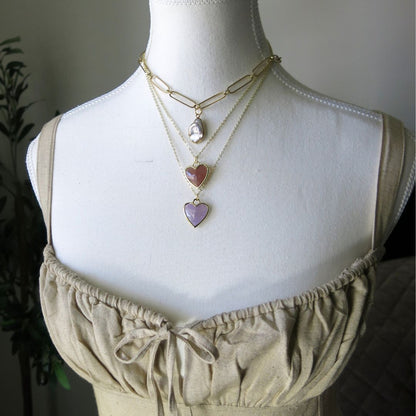 Venusian Vixen- Pearl Paperclip Necklace