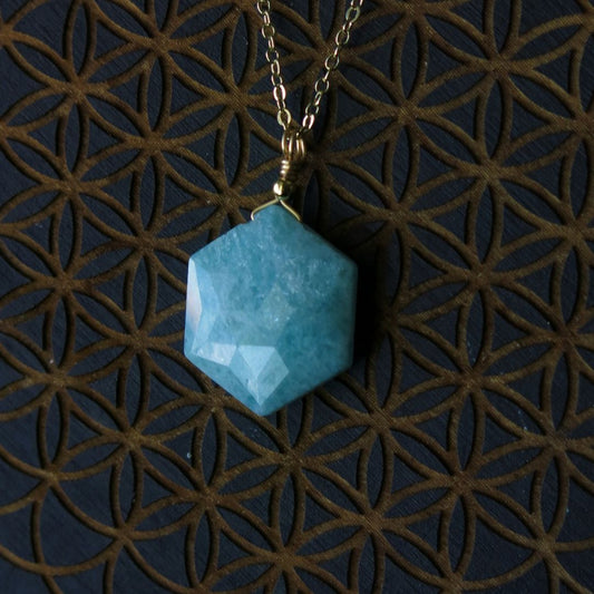 Amazonite Aether Faceted Necklace
