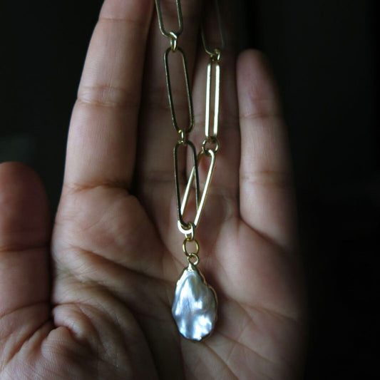 Venusian Vixen- Pearl Paperclip Necklace