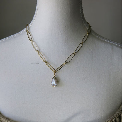 Venusian Vixen- Pearl Paperclip Necklace