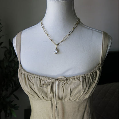 Venusian Vixen- Pearl Paperclip Necklace