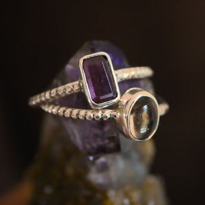 Pink Tourmaline and Congan Citrine Size 6.5 Rings