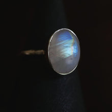 Moonlit- Rainbow Moonstone size 8 Ring