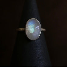 Moonlit- Rainbow Moonstone size 8 Ring