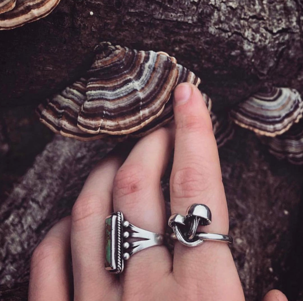 Mushroom Sterling Silver Ring- Pick Your Size