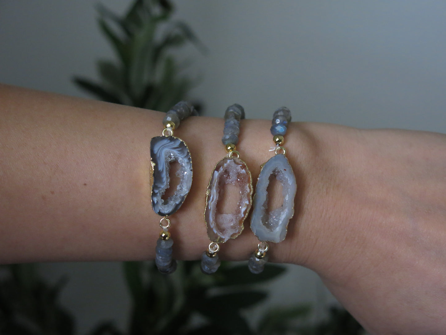 Pick your Bracelet- Slice of the Cosmos Labradorite and Agate Bracelet