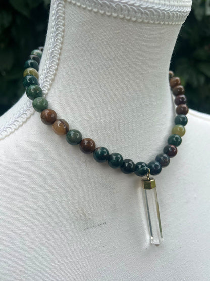 RAINY DAY FLASH SALE- Big n Sexy- Agate Necklace with large quartz point