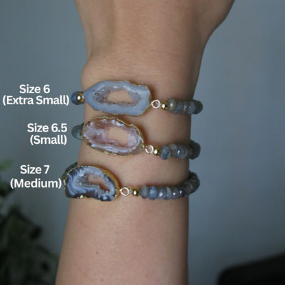 Pick your Bracelet- Slice of the Cosmos Labradorite and Agate Bracelet