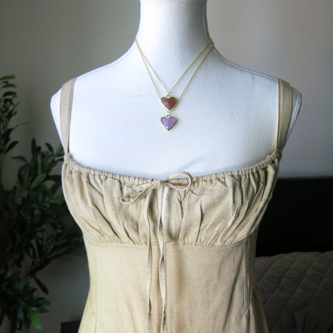 Pick your Necklace- Strawberry Quartz or Amethyst Heart Necklace